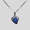 925 Sterling Silver Heart Opal Necklace