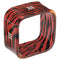 Burgundy Zebra Print Square Resin Cuff with Cubic Zirconia detail