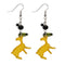 Yellow Reindeer Charm Resin Earrings