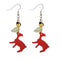 Fuschia Pink Reindeer Charm Resin Earrings