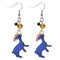 Cobalt Blue Reindeer Charm Resin Earrings