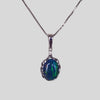 925 Sterling Silver Opal Necklace