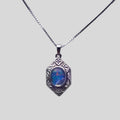 Sterling Silver Hexagon Opal Necklace