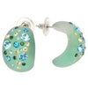 Emerald Green & Cubic Zirconia Resin Luna Earrings