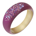 Royal Purple Resin Bangle with Cubic Zirconia Detail