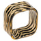 Resin Zebra Print Square Cuff-Bangle with Cubic Zirconia detail