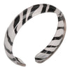 Metallic Silver Zebra Print Resin Bangle