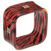 Burgundy Zebra Print Square Resin Cuff with Cubic Zirconia detail