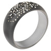 Charcoal Resin Bangle with Cubic Zirconia Detail
