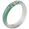 Chic Emerald Green Resin Bangle with Cubic Zirconia Detail