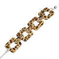 Leopard Print Interlocking Chain Resin Bracelet