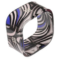 Retro Print Square Resin Cuff with Cubic Zirconia detail