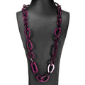 Aubergine Interlocking Chains Resin Necklace