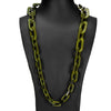 Olive Green Interlocking Chains Resin Necklace