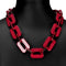 Fuschia Pink Interlocking Chains Resin Necklace