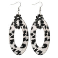 Leopard Print Resin Hoop Earrings